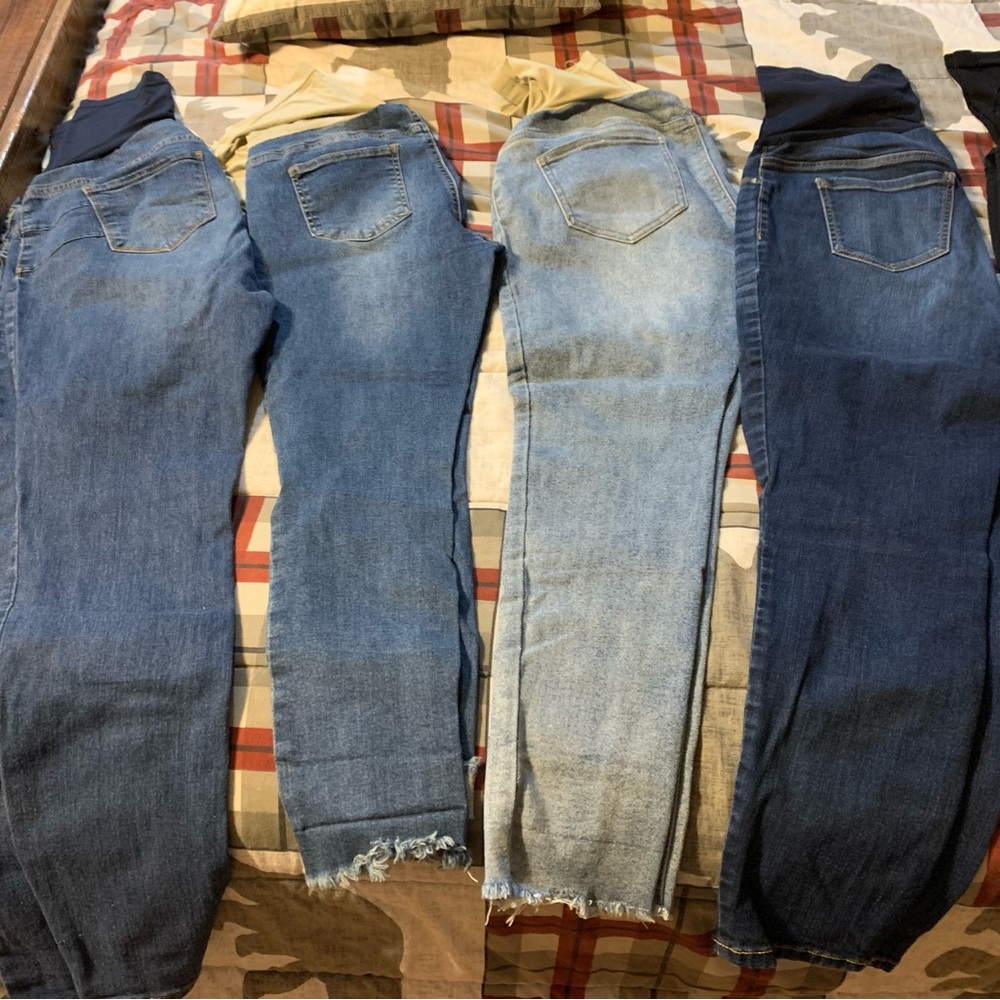 Maternity size large jeans , dress pants , and shorts